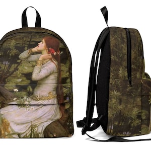 Sac à dos artistique John William Waterhouse, sac à dos Ophelia art romantisme pour femmes et hommes