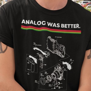 Analog photographer Shirt - Photographer Vintage Unisex Clothing%100 High Quality Cotton