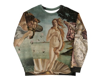 Birth of Venus Sweatshirt - Botticelli inspired all Over sweatshirt - Art Aesthetic hoodie men women