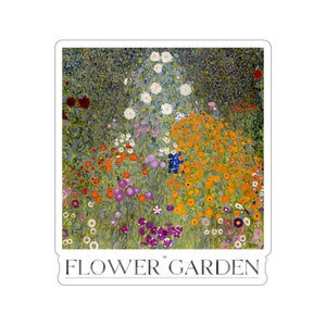 Autocollant Gustav Klimt - Autocollant pour ordinateur portable amateur d'art de jardin de fleurs