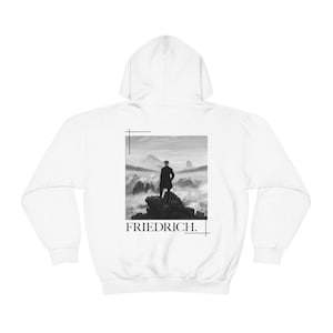 Wanderer above the Sea of Fog Hoodie - Caspar David Friedrich Backprint hoodie