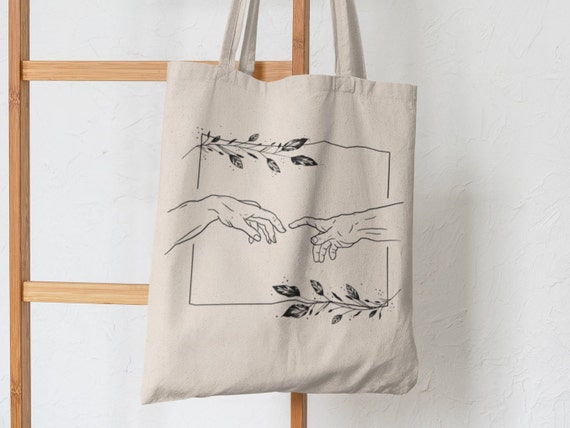 Michelangelo One Line Abstract Art Tote Bag Minimal Art