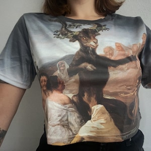 Goya Crop top - Witches Sabbath t shirt Goth art aesthetic top