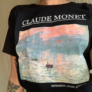 Claude Monet inspired shirt Soleil Levant Aesthetic Art shirt %100 High Quality Cotton Tribute to Monet imagen 2