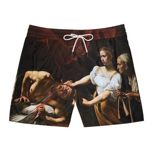 Caravaggio Men shorts - Art aesthetic Men Mid Length Swim Shorts - Goth art dark art Beach bottoms - Beach short Sport Man Clothing