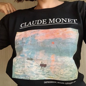 Claude Monet inspired shirt Soleil Levant Aesthetic Art shirt %100 High Quality Cotton Tribute to Monet imagen 1