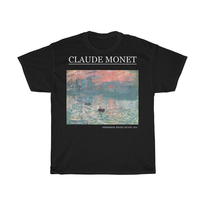 Claude Monet inspired shirt Soleil Levant Aesthetic Art shirt %100 High Quality Cotton Tribute to Monet imagen 4