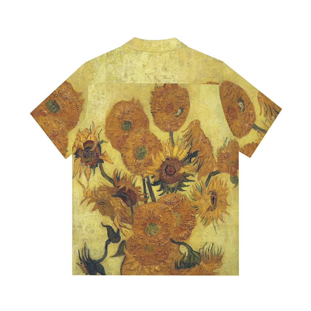 Vintage van Gogh アロハシャツ Van Gogh Short Sleeve Shirt - Collared Button Down Art Shirt