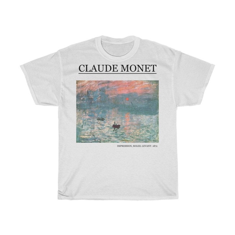 Claude Monet inspired shirt Soleil Levant Aesthetic Art shirt %100 High Quality Cotton Tribute to Monet imagen 3