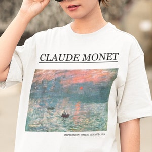 Claude Monet inspired shirt - Soleil Levant Aesthetic Art shirt %100 High Quality Cotton Tribute to Monet