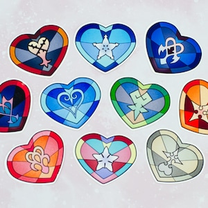 Kingdom Hearts Stained Glass Heart Stickers