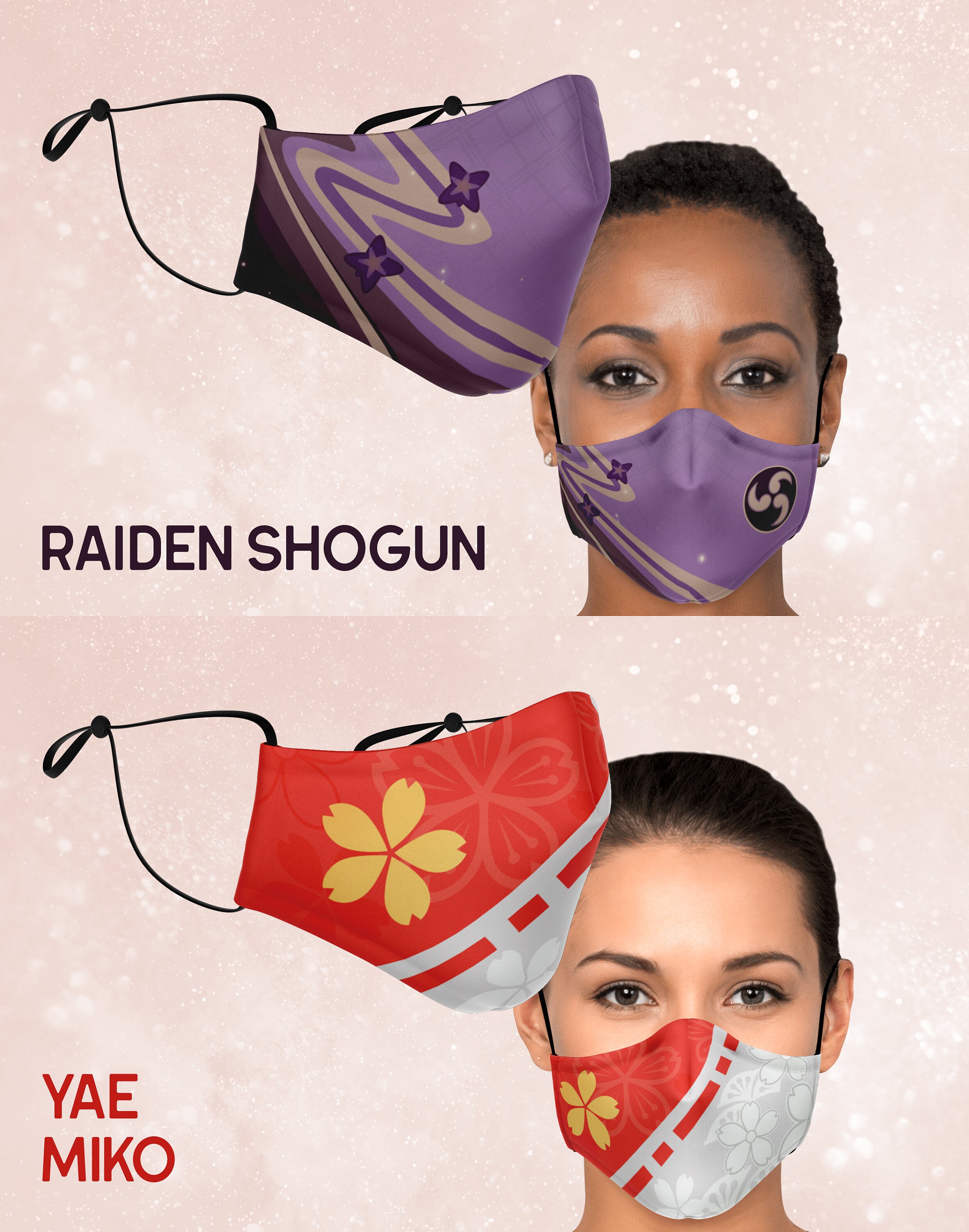 Genshin Impact Inazuma Character Masks Etsy