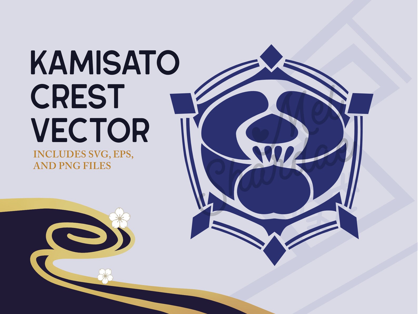 Kamisato Ayaka Crest Vector Etsy Denmark