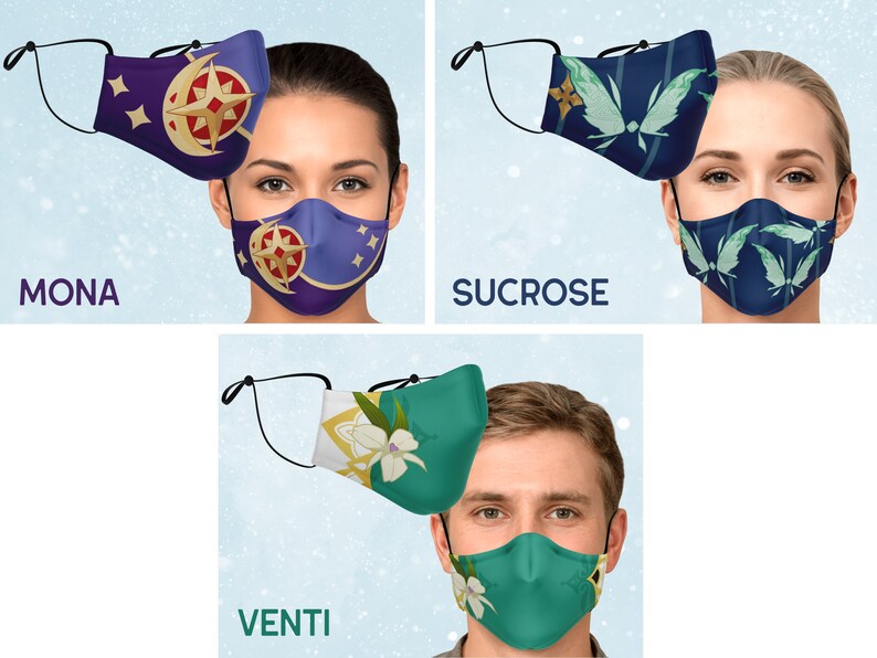 Genshin Impact Mondstadt Character Masks Etsy