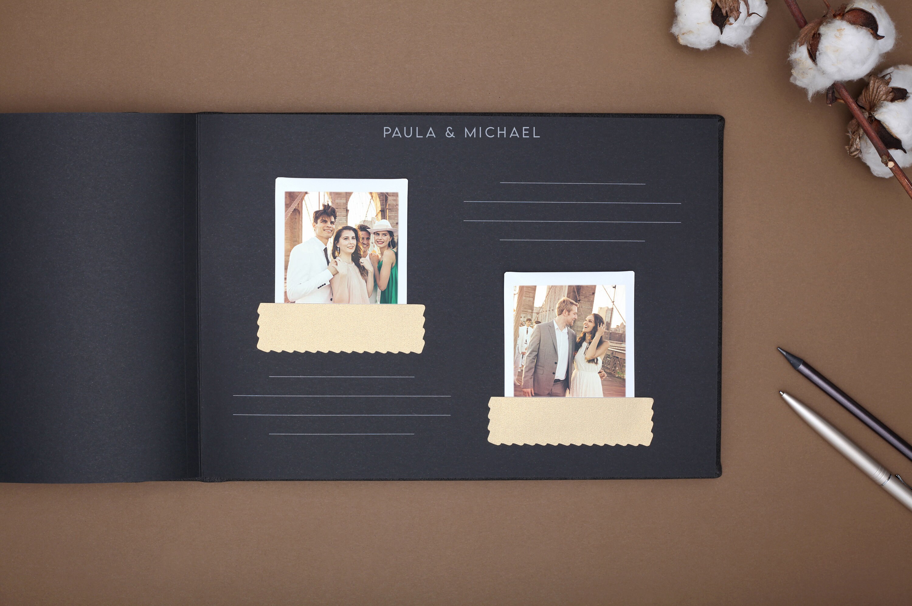 Personalized Wedding Guest Book with Pockets for Instant Etsy