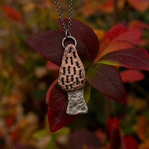 Morel Necklace/Morel Pendant/Mushroom Necklace/Mushroom Pendant/Fungi Necklace/Fungi Pendant/Hand Forged/Morel Mushroom/Mushroom jewelry
