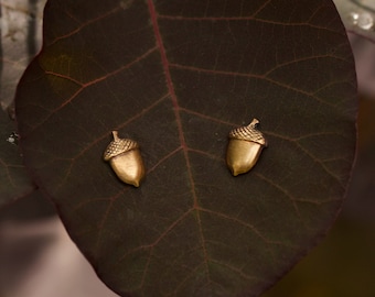 Acorn Stud/Acorn Earring/Acorn Jewelry/Oak Stud/Oak Earring/Oak Jewelry/Studs/Stud Earring/Acorn/Acorn Studs/Brass Stud/Sterling Silver Stud