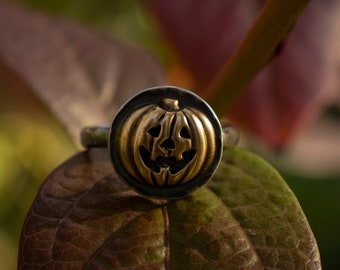 Pumpkin Ring/Pumpkin Jewelry/Halloween Ring/Halloween Jewelry/Witch Jewelry/Witch Ring/Samhain Ring/Samhain Jewelry/Stacking Ring/Sterling
