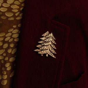 Tree Pin: Solid Brass Vintage Style Brooch