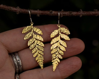 Pendiente de helecho/Joyería de helecho/Pendiente de bosque/Pendiente de hoja/Joyería de bosque/Joyería de hoja/Pendiente de recolección/Joyería de recolección/Pendiente de helecho/Helecho