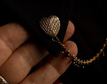 Épingle de collier coeur/épingle de chaîne coeur/épingle de coeur/perles de collier/épingle de chaîne/chaîne de collier/style vintage épingle/coeur broche/collier/épingle goth