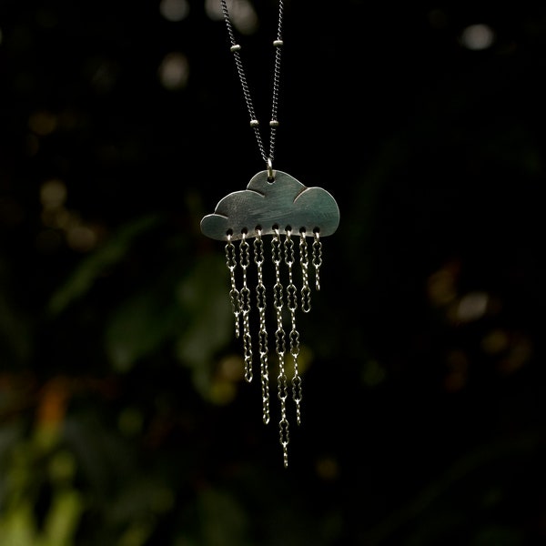 Handmade Rain Drop Pewter Necklace - NN3559 main image 1