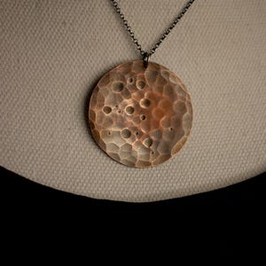 Blood Moon Necklace/Full Moon Necklace/Moon Necklace/Moon Pendant/Witch Necklace/Pagan Jewelry/Wiccan Jewelry/Hammered Copper/Rustic Jewelry