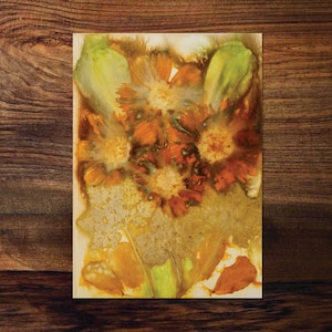 Originele Eco Print / Ecoprint Card / Ecoprint / Eco Dyed / Botanical Print / One of a Kind Art / Botanische Kunst / Botanische Kaart / Nature Print / Nature Art