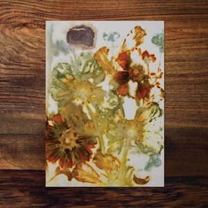 Original Eco Print/Ecoprint Karte/Botanischer Druck/Einzelstück/Botanische Kunst/Botanische Karte/Naturdruck/Naturkunst/Natur karte