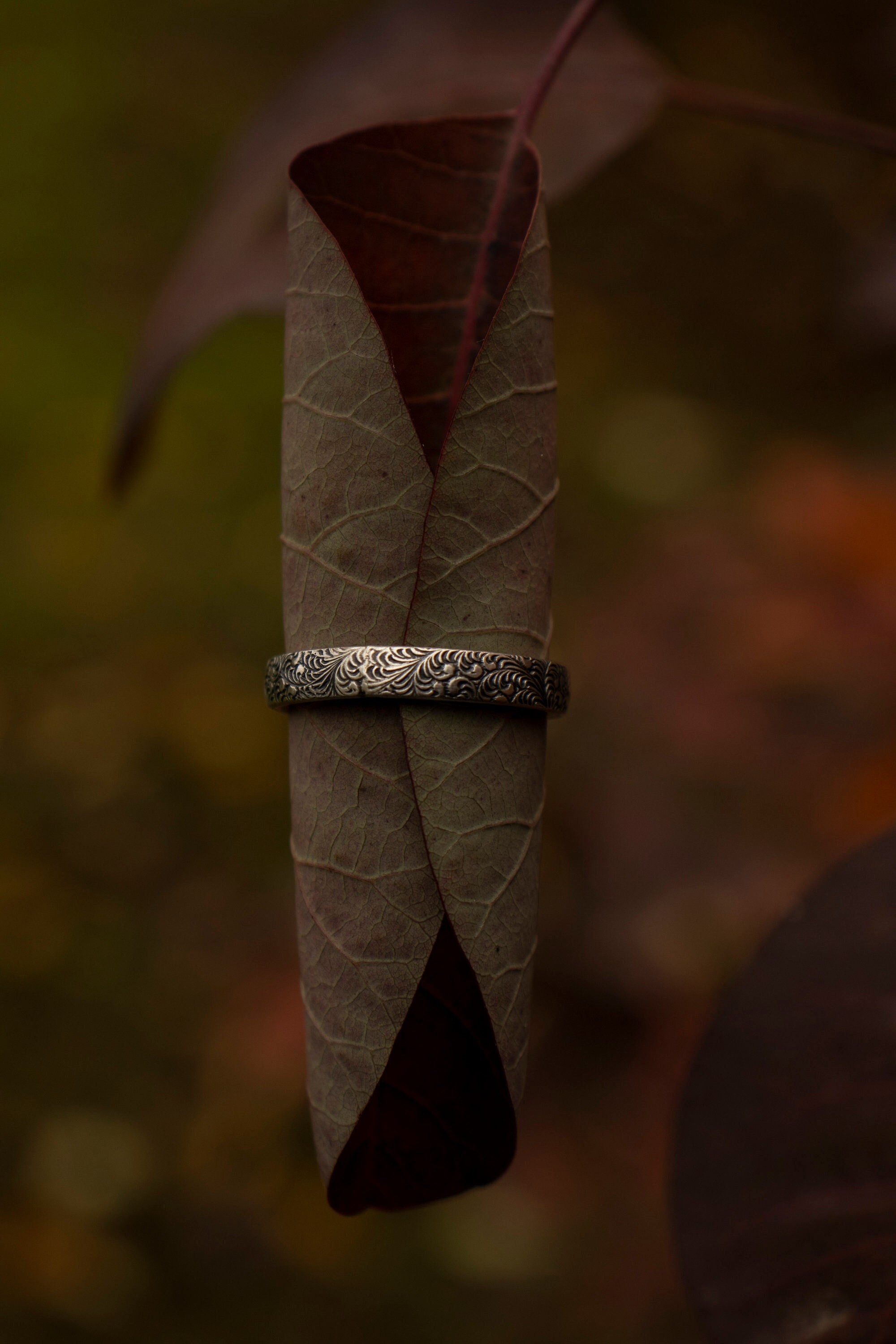 Feathery Fern Band/Fern Ring/Fern Band/Feather Band/Feather Ring/Silver Band/Botanical Band/Botanical Ring/Boho Ring/Stacking Ring/Wave Band