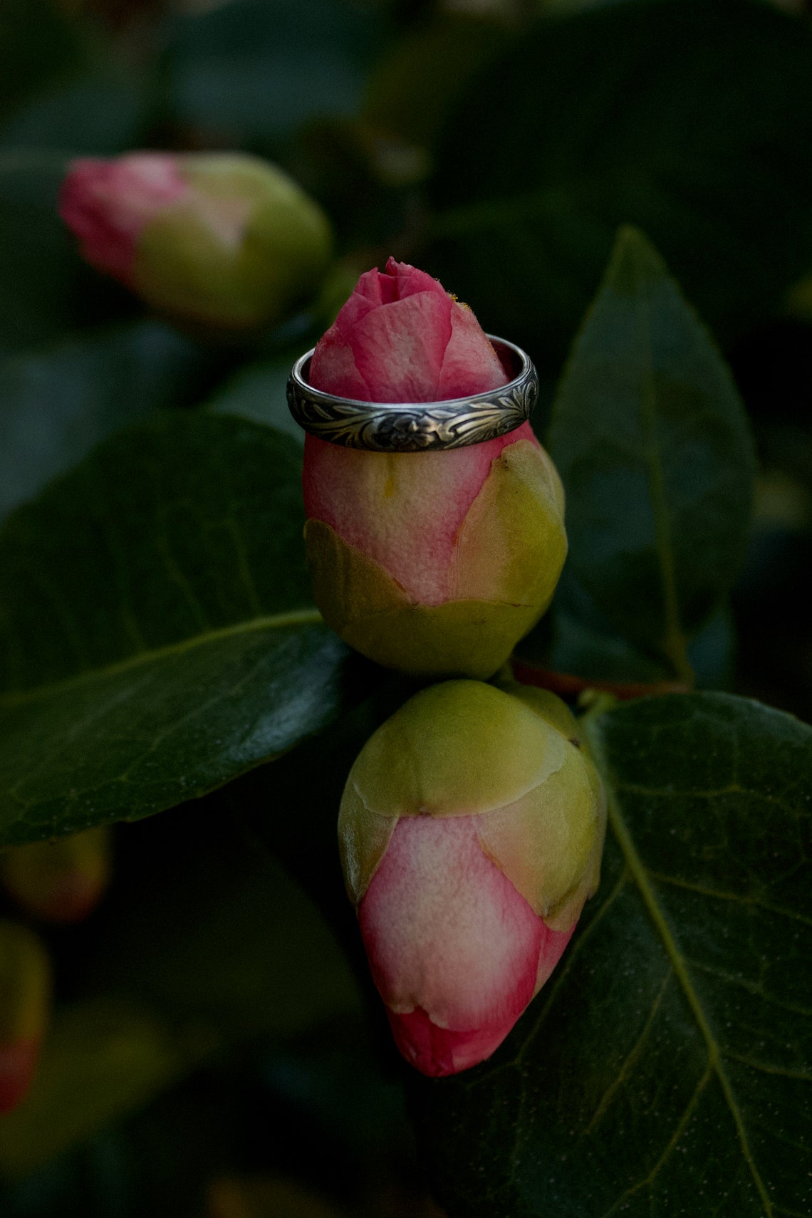 Flower Ring/floral Ring/flower Band/floral Band/sterling Etsy