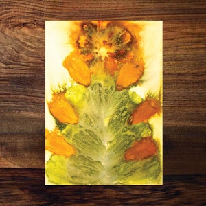 Originele Eco Print / Ecoprint Card / Ecoprint / Eco Dyed / Botanical Print / One of a Kind Art / Botanische Kunst / Botanische Kaart / Nature Print / Nature Art