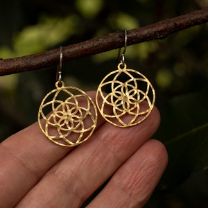 Seed of Life Earrings/Flower of Life Earrings/Seed of Life Jewelry/Sacred Geometry Earrings/Sacred Geometry Earrings/Symbolic Jewelry