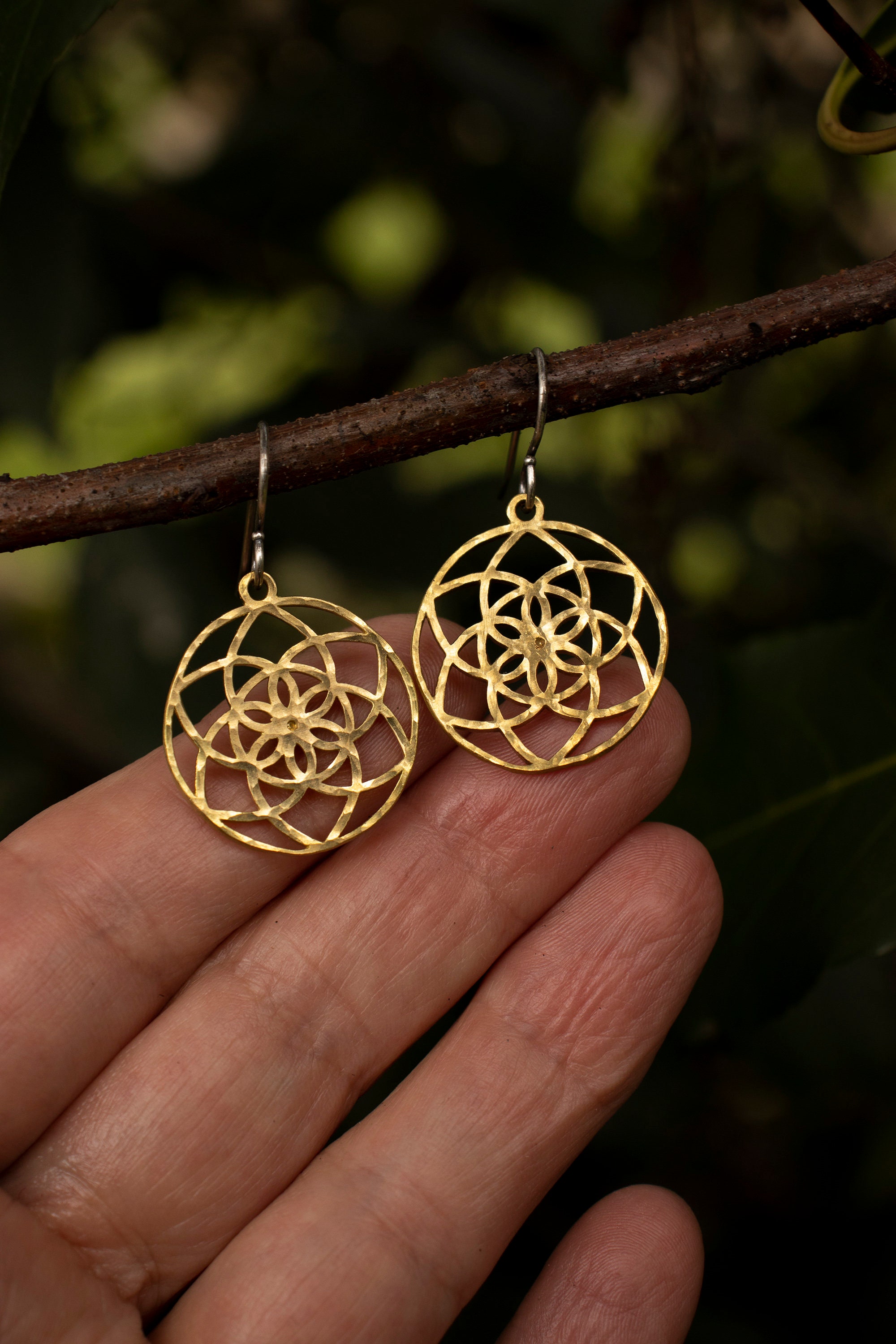Flower of life earrings deals