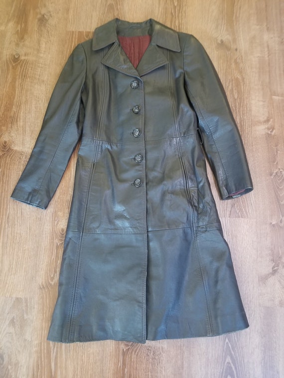 Vintage 70's Josef Wormland Women's Leather Trench