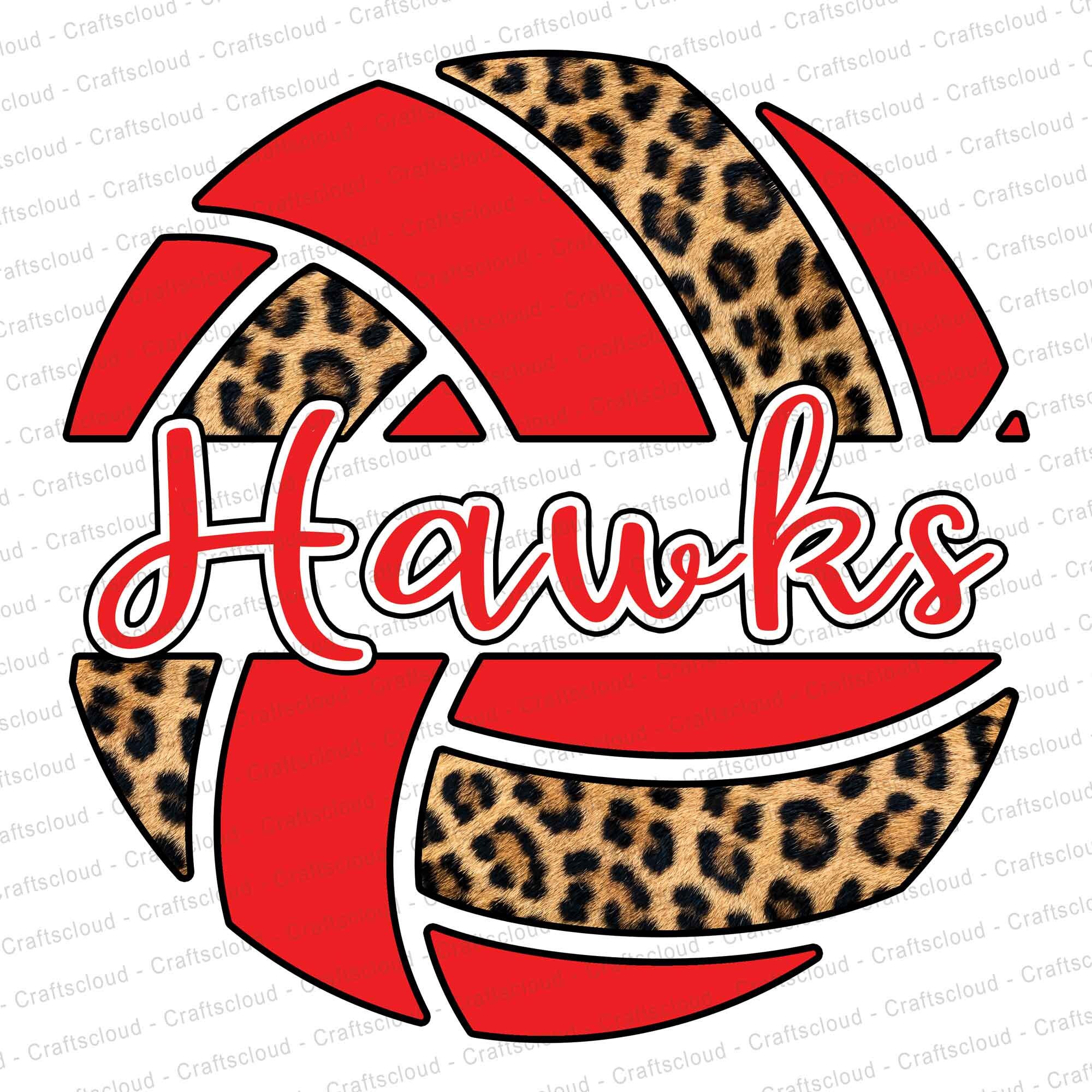 Red Hawks Volleyball Clip Art, Leopard Transparent PNG Sublimation