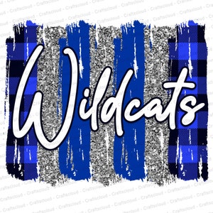 Wildcats Brushstroke sublimation Glitter Buffalo Plaid Brush Stroke Png Hand drawn Sublimation Designs Downloads