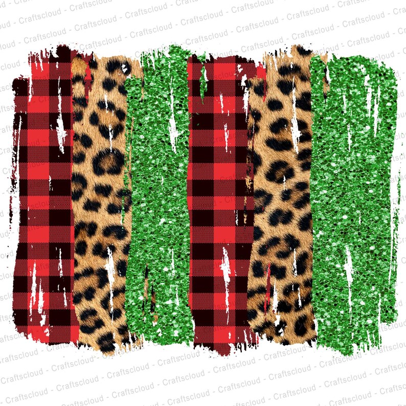 Christmas Glitter Brushstrokes Leopard Buffalo Plaid Brush | Etsy