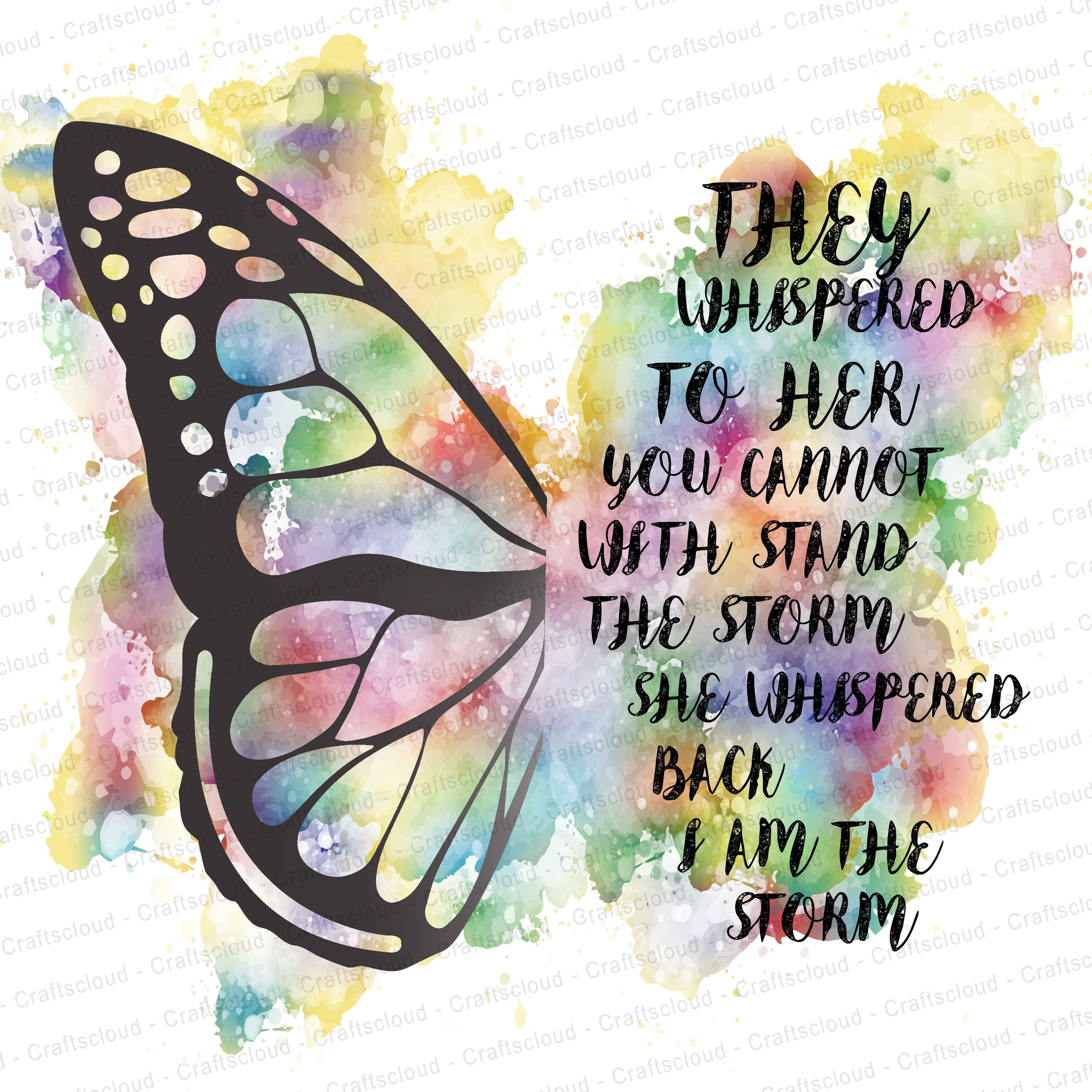 Butterflies Girl They Whispered To Her Wall Art PNG Files Digital Download