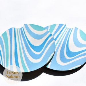 Neoprene Car Coasters – Retro Blue Absorbent Cup Holder Inserts, Reusable & Washable Coasters imagem 5