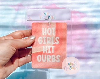 Hot Girls Hit Curbs Car Air Freshener, Rear View Mirror Accessory