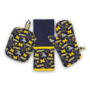 University of Michigan | Wolverines | Pot Holder Set | Kitchen Set | Tailgate | Towel | Oven Mitt | Gift | Wolverines Fan