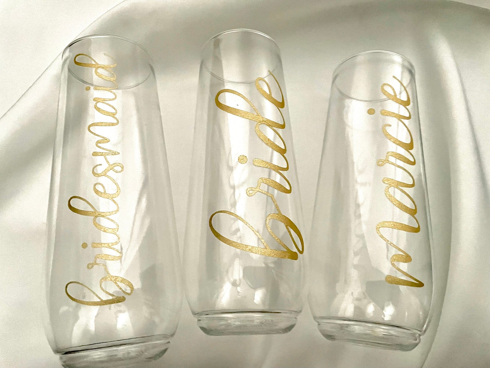 Plastic Stemless Champagne Flutes Etsy
