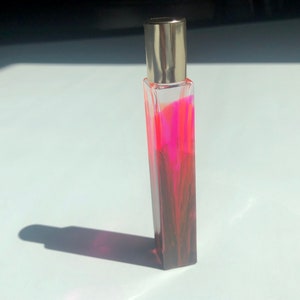10 ml handpainted square glass essential oil roller with stainless steel rollerball top and gold color cap