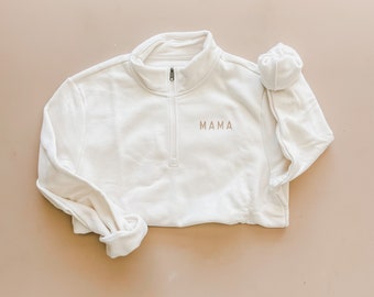 MAMA oat 1/4 zip crew