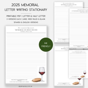 JW Memorial 2025 Printable Invitation Letter Writing Stationary, Luke 22:19, 2025 Memorial Campaign, Spanish and English, Digital Download