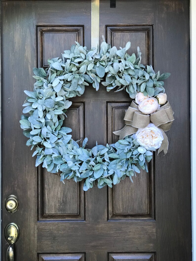 Everyday Wreath. Large Lambs Ear Wreath Perfect for Your Front Door Etsy