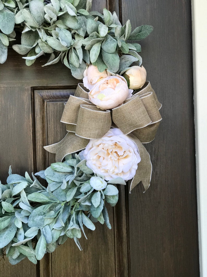 Everyday Wreath. Large Lambs Ear Wreath Perfect for Your Front Door Etsy