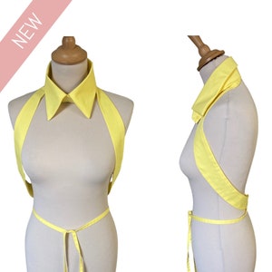 Cinturón Cuello Camisero Amarillo Algodón Batista Camisa De Moda Accesorio de moda Aspectos versátiles ajustable talla única imagen 1