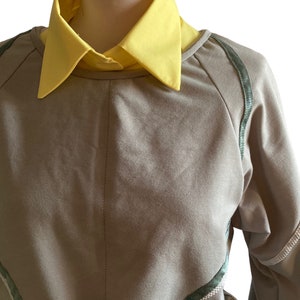 Yellow Shirt Collar Belt Batiste Cotton Shirt Fashion Fashionable Accessory Versatile Looks adjustable one size image 10